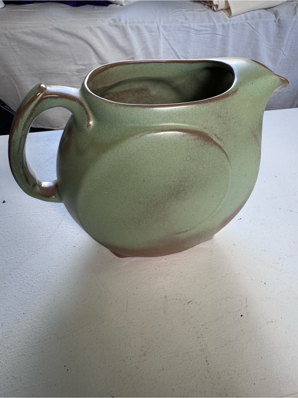 Frankoma Pottery Green Pitcher